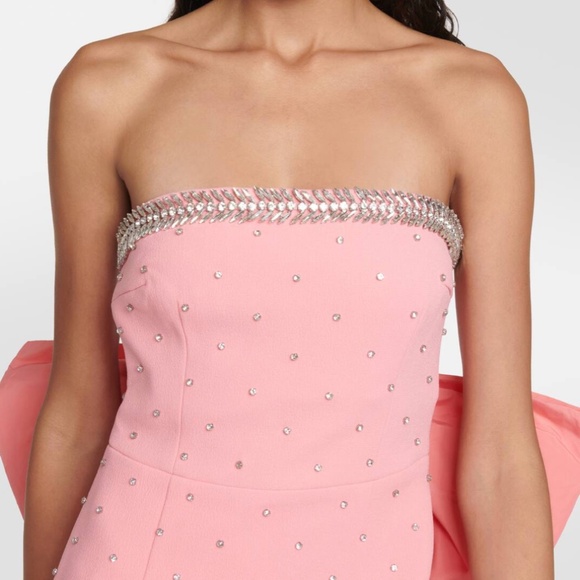 ✨ NWT Rebecca Vallance Brittany Bow Embellished Midi Dress | Pink | US 0 / AUS 4 - Picture 3 of 12